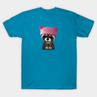 Cute Baby Raccoon Wearing Pussy Hat T-Shirt